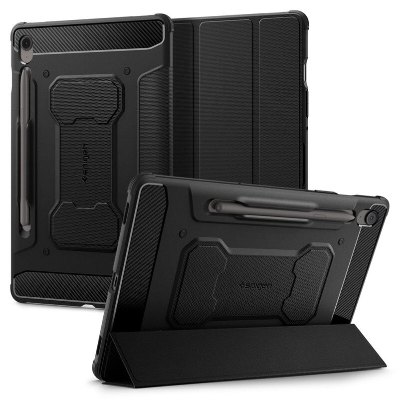 Etui Spigen Rugged Armor Pro pentru tablete, TPU, colturi intarite, negru, 13.1"