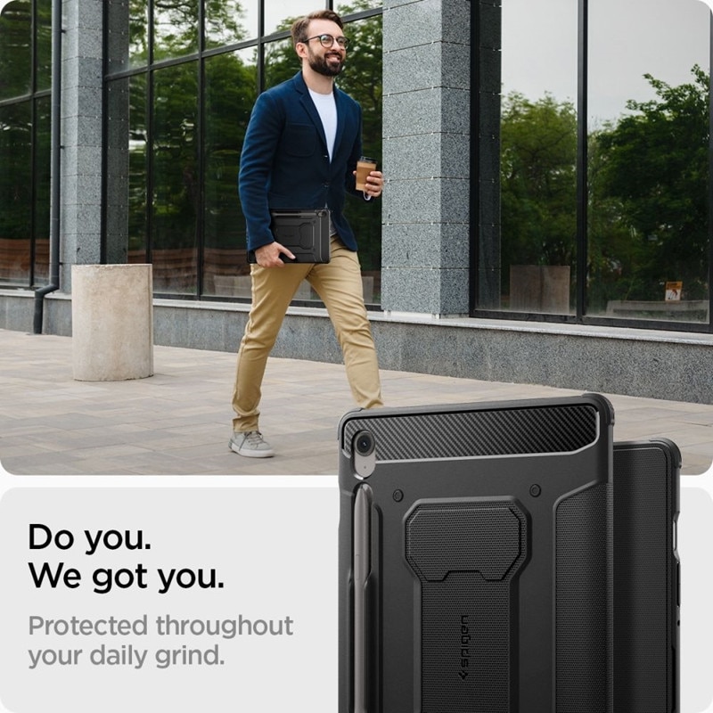 Etui Spigen Rugged Armor Pro pentru tablete, TPU, colturi intarite, negru, 13.1"