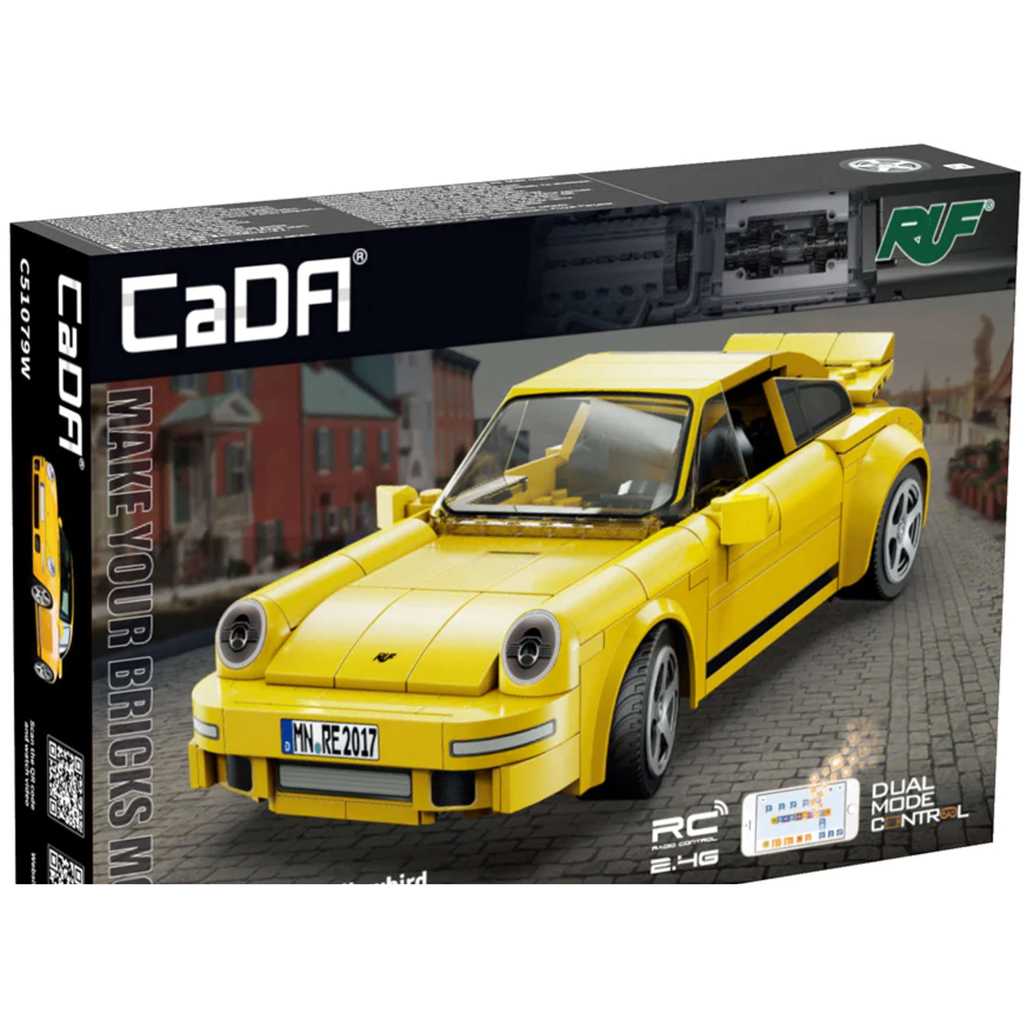 Set masinuta RC RUF CTR 2017 Yellowbird, 222 elemente, galben