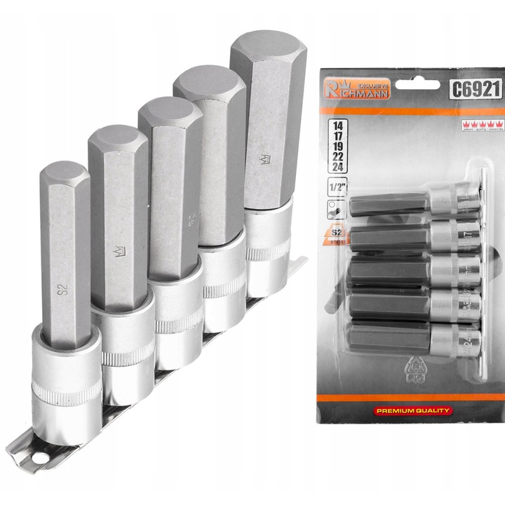 Set de 5 chei imbus, Richmann, pe sina metalica, 170x100mm