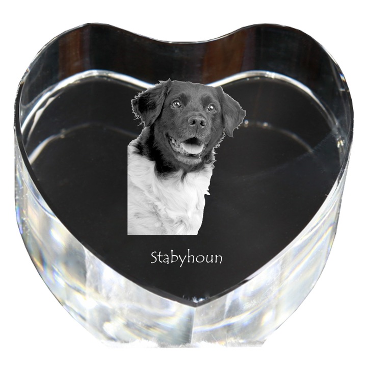Kristály szív személyre szabott fényképpel, Art-Dog, 7,5x8x5cm, dekoratív