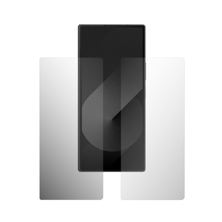 Set 2X Folie Protectie Ecran Externa iSkinz Matte pentru Samsung Galaxy Z Fold Special Edition - Case friendly, Invisible Skinz Matte, Siliconica Mata Anti-Amprenta, Anti-Reflex, Adeziva si Flexibila