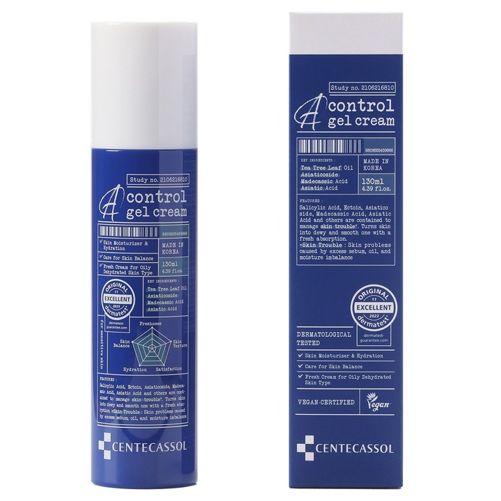 Гел-крем против бръчки, хидратиращ и контролиращ себума, Centecassol, 150 мл