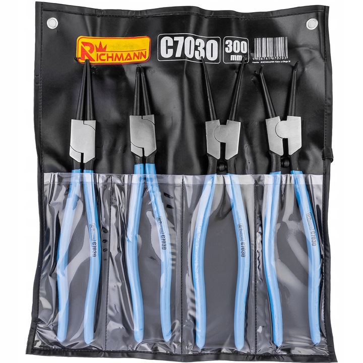 Set 4 clesti pentru inele Seegera, RICHMANN, 300mm, otel Cr-V, manere ergonomice