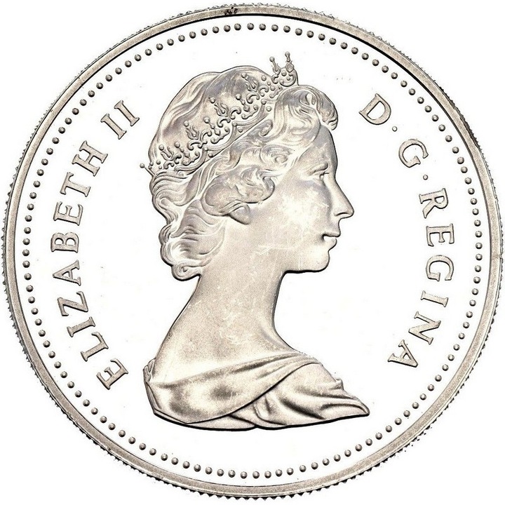 Moneda istorica din Argint 1 dolar Elisabeta a II-a Canada