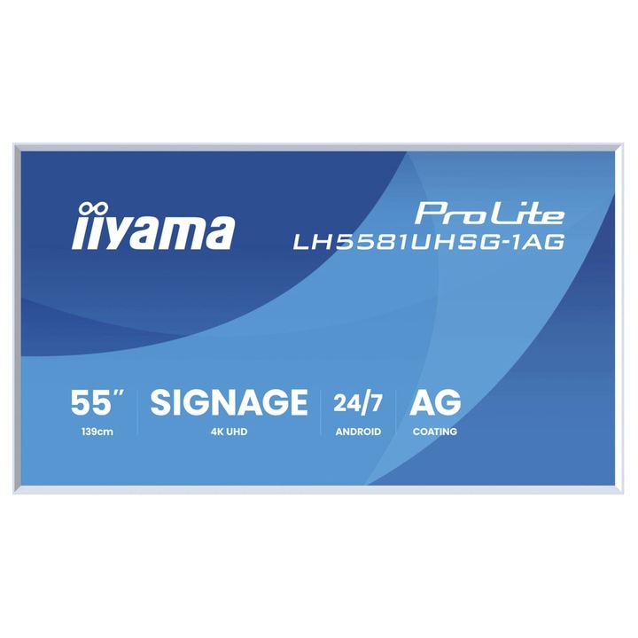 Professzionális VA LED képernyő Iiyama 55" LH5581UHSG-1AG, UHD 3840 x 2160, HDMI fehér