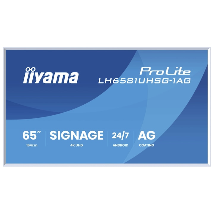 Professzionális VA LED képernyő Iiyama 64.5" LH6581UHSG-1AG, UHD 3840 x 2160, HDMI fehér