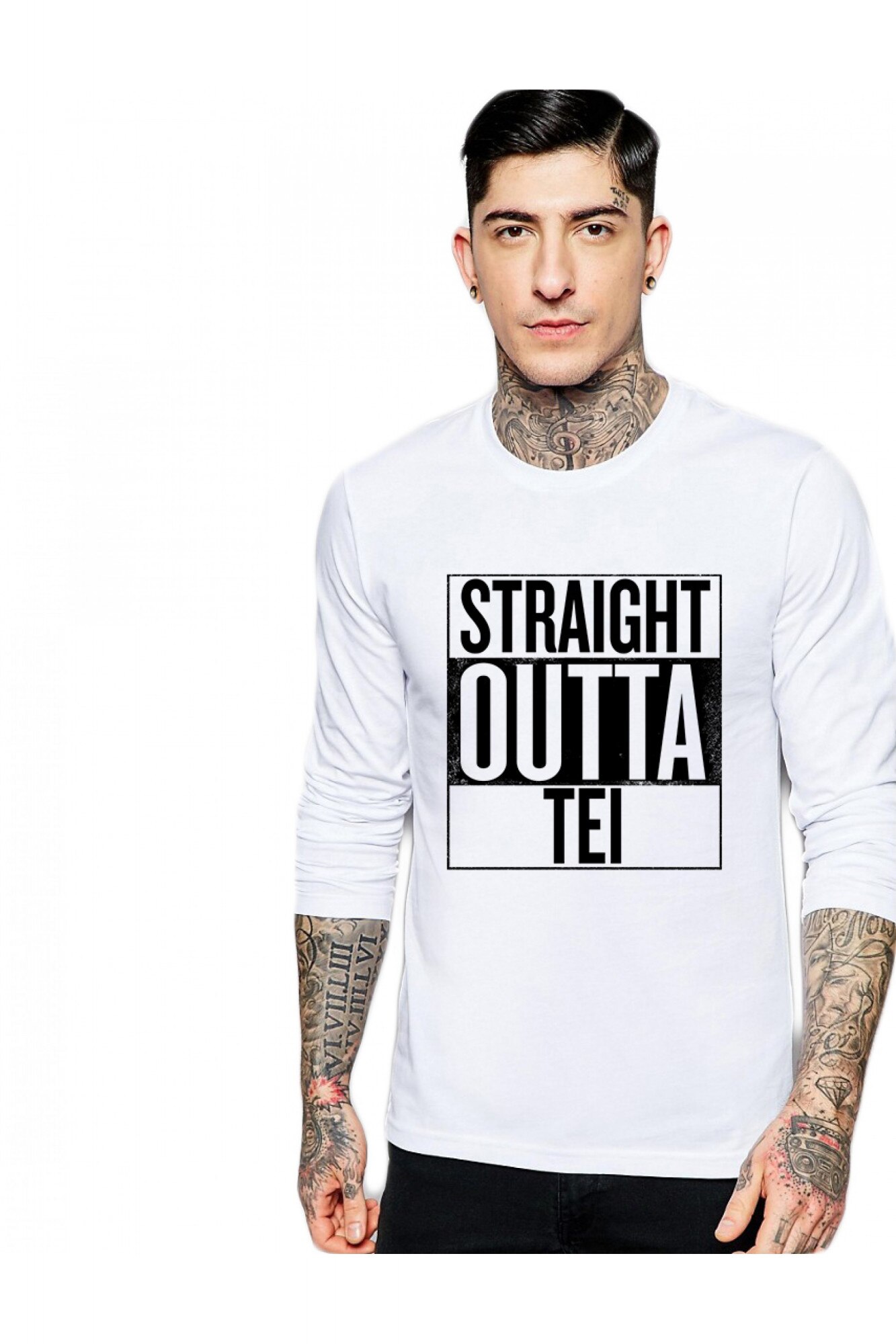 Bluza barbati alba - Straight Outta Tei, 2XL