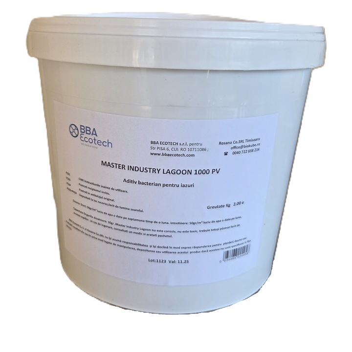 Tratare iazuri, Aditiv bacterian enzimatic, MasterIndustry Lagoon 1000PV, uz profesional, greutate totala 2Kg