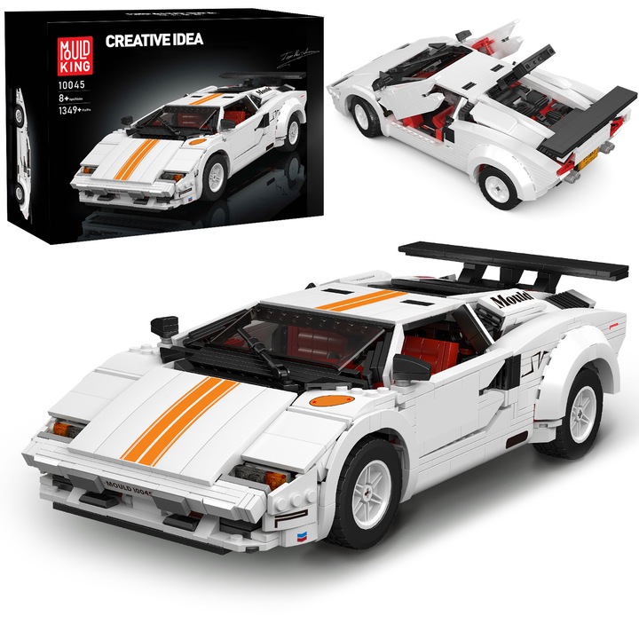 Set de constructie, Mould King,10045, Lamborghini Countach,1495 piese,33.8x17.2x9.4cm, pentru baieti si fete peste 14 ani