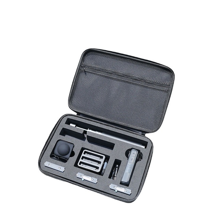 Geanta de protectie si transport pentru camere video sport Insta360 One X4 X3 X2 X1 si Accesorii, 33.4x24x6.7 cm, Gri