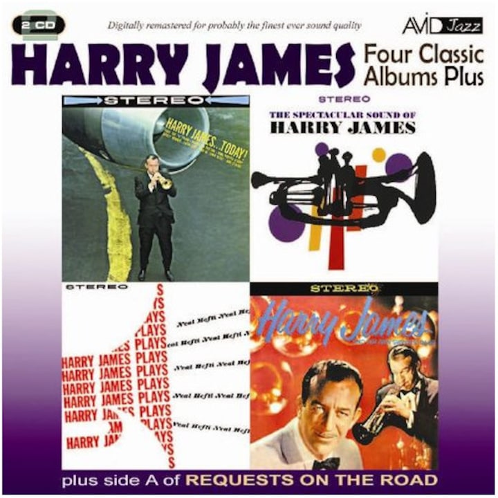 Harry James - Négy klasszikus album, plusz: Harry James és új swingerzenekara / Harry James Today / Harry James Neal Heftit játssza / Harry James látványos hangzása / Requests On The Road (1CD)
