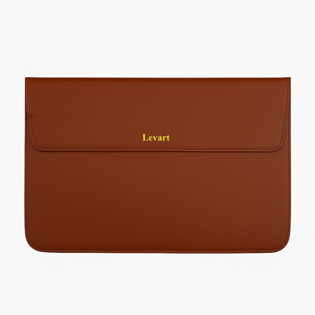 Husa Laptop Slim Levart Classic 13–14 inch, subtire, eleganta, piele vegana, fara fermoar, compatibila MacBook / Ultrabook