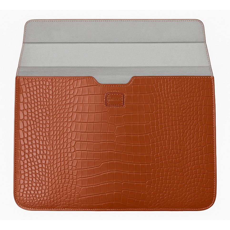 Husa Laptop Slim Levart Croco 13–14 inch, subtire, eleganta, piele vegana, fara fermoar, compatibila MacBook / Ultrabook