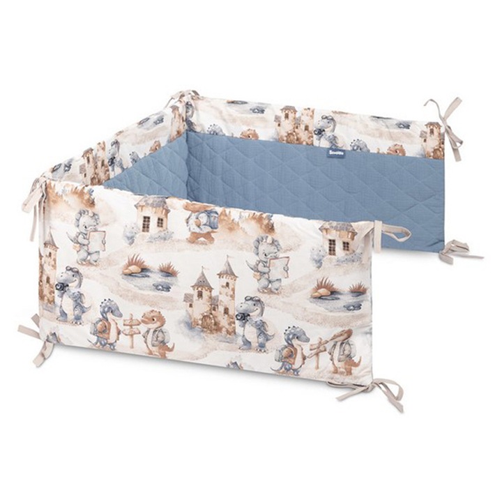 Protectie laterala pentru patut, 180 x 30 cm, Sensillo, 398778, Maro