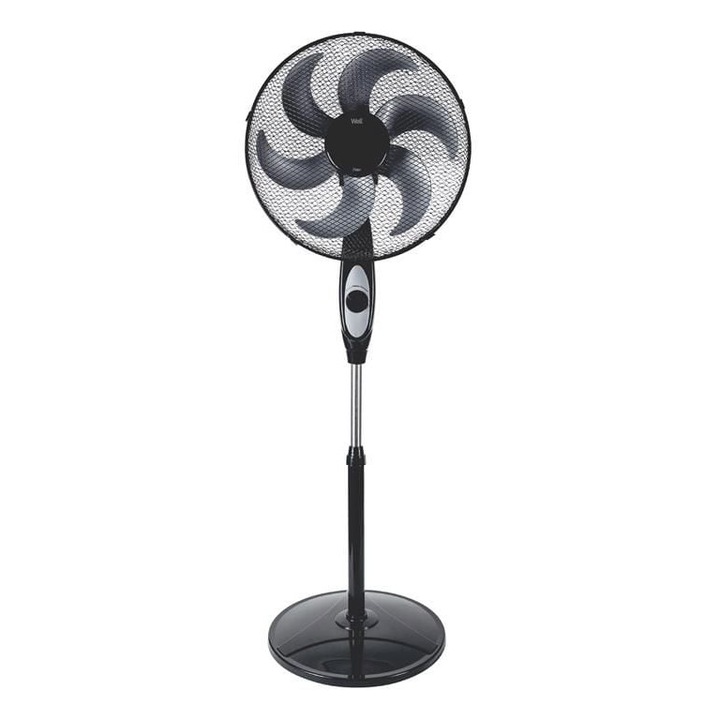 Állítható ventilátor 40cm, 75W, 1,3m magas, fekete, Well Polar