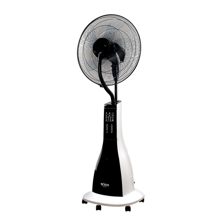 Ventilator cu Pulverizare Apa si Umidificare, Putere 90W, Diametru 44cm, Telecomanda, Oscilatie, 3 Functii
