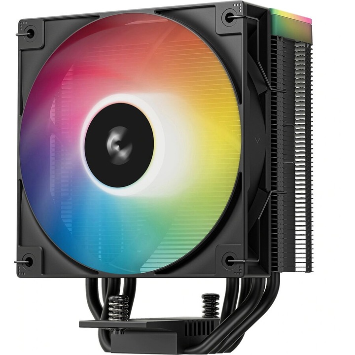 Cooler CPU DeepCool AG400 BK ARGB, 2 ventilatoare, negru