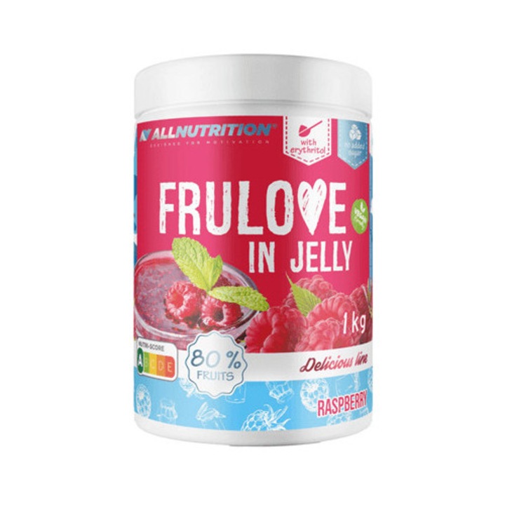 Gem ALLNUTRITION Frulove In Jelly Raspberry, Zmeura, 1000g, Dulceata de Zmeura, 80% fructe, jam