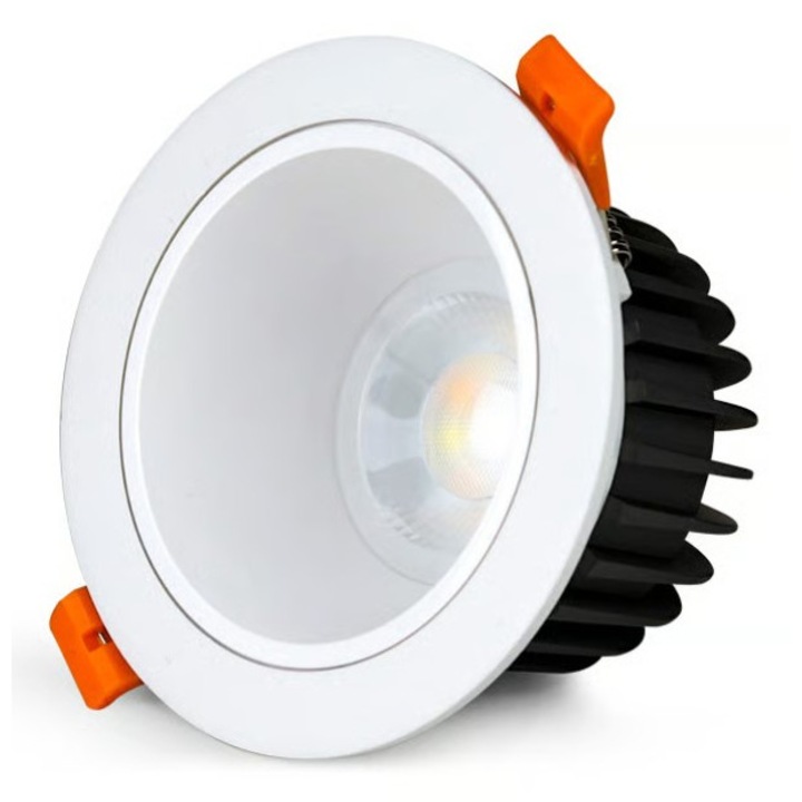 Spot LED MiBoxer FUT071, 12W, incastrat, RGB+CCT, 1000LM, 2700K-6500K, lumina ajustabila, 2.4GHz, control de la distanta 30m, AC100-240V, anti-glare, alb