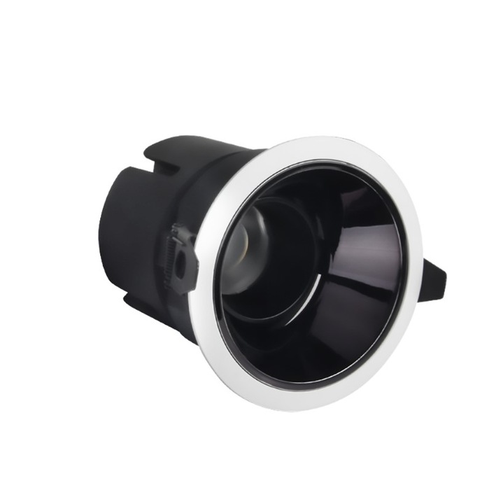 Spot LED MiBoxer FUT075, 9W, incastrat, Dual White CCT, 700LM, 2700K-6500K, lumina ajustabila, 2.4GHz, control de la distanta 30m, AC100-240V, anti-glare, orientabil, alb