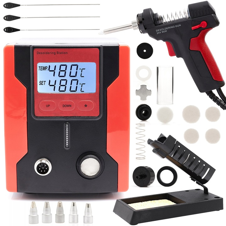 Set Statie de lipit Techrebal ZD-8915, 90W, rosu