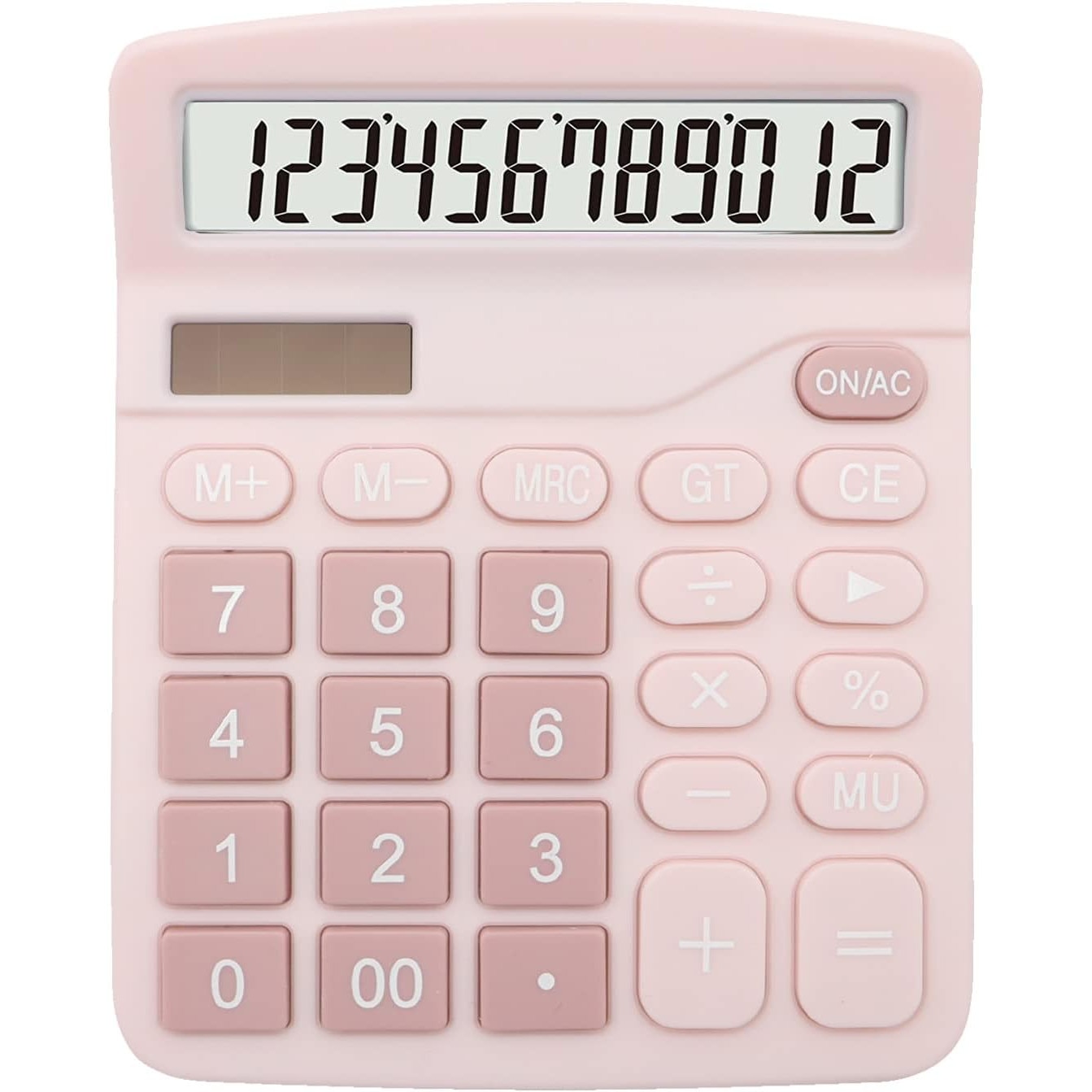Calculator de birou roz, 12 cifre, display mare, butoane sensibile ...