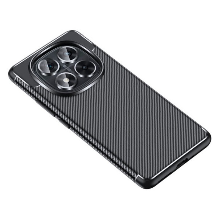 Husa Spate Upzz® Rugged Carbon Compatibila Cu Xiaomi Redmi Note 14 Pro 5G, Protectie Sporita, Seznatie Premium, Silicon, Negru