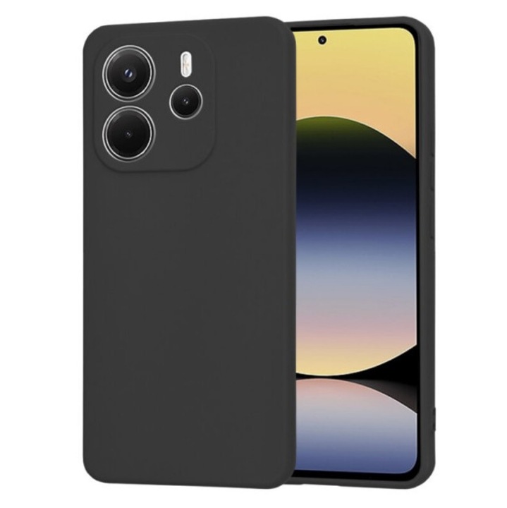 Husa Upzz Ultra Slim New Compatibila Cu Xiaomi Redmi Note 14 5G, Silicon Soft Slim, Protectie La Camera, Negru