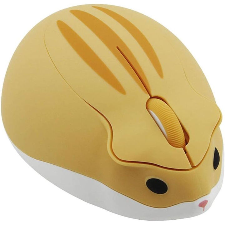 Hordozható vezeték nélküli egér, hörcsög modell, sárga, 10.5x7.3x4.1cm