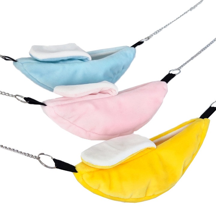 Set 3 Saltele pentru pasari, Stnqtsrv, design banana, material moale, multicolor