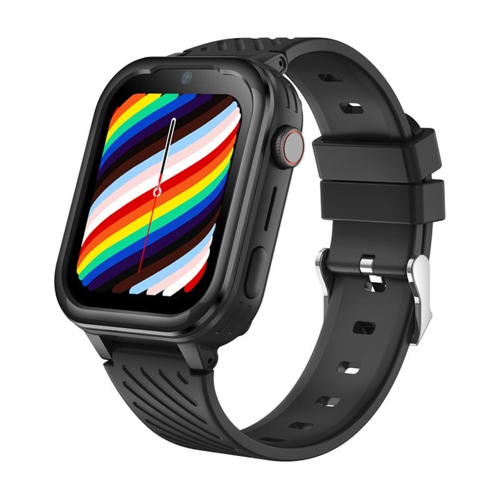 Smartwatch Copii Junior Gadget Safe Watch Active PRO cu GPS, TripleSafe™, Big Screen 1.83inch, Telefon, WhatsApp, Camera, Protectie la apa, Negru