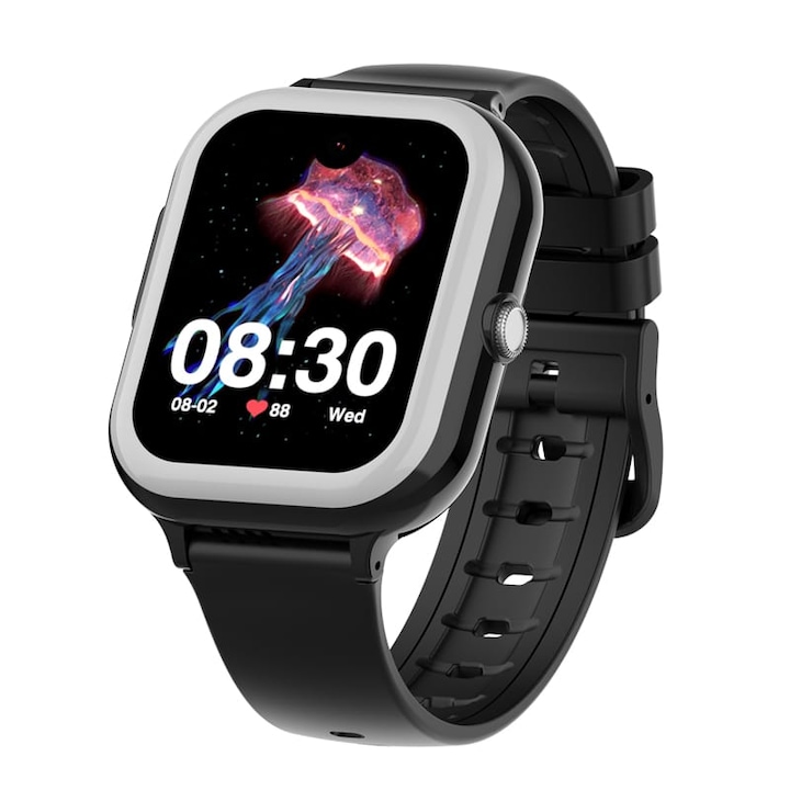 Smartwatch Copii Junior Gadget Safe Watch AMOLED Star, cu GPS, TripleSafe™, Big Screen 1.78inch, Telefon, WhatsApp, Protectie la apa, Negru