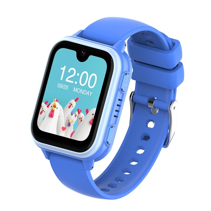 Smartwatch Copii Junior Gadget Safe Watch AMOLED Prime, cu GPS, TripleSafe™, Big Screen 1.78inch, Telefon, WhatsApp, Protectie la apa, Pure Blue