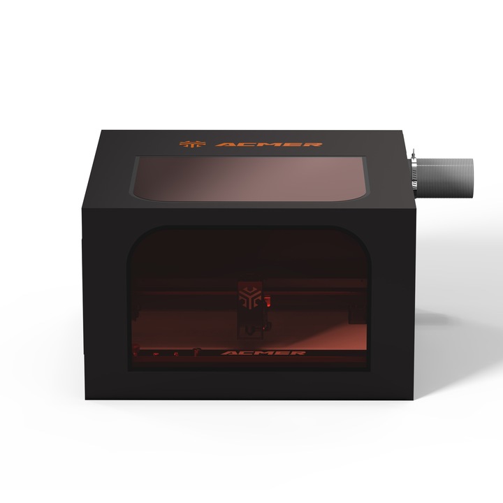 Защитна кутия за лазерно гравиране ACMER R20, черен огнеупорен текстилен материал, вътрешни размери 700x700x400 мм, комплект аксесоари