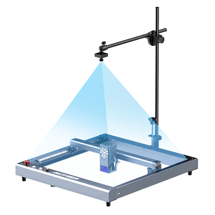 Лазерна гравираща камера ACMER A500, 450x450 мм, разпознаване на материал в реално време, комплект аксесоари, черна