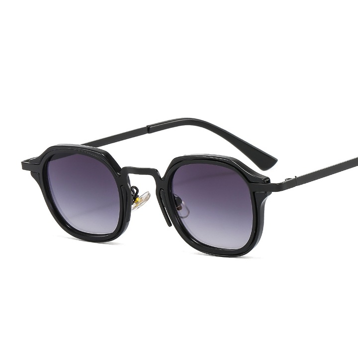 Ochelari de soare premium, Steam Punk, detalii din metal, model in doua culori, unisex, protectie UV400, Tessero, negru