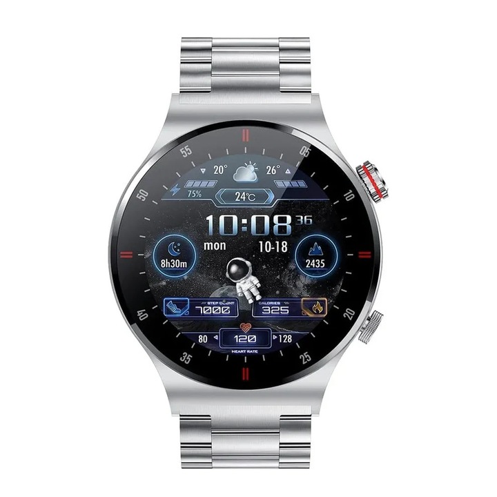 Ceas Smartwatch Real 2020 Full Color OLED display, Notificari Apeluri/SMS/Whatsapp/Facebook, rezistenta la apa IP67, Monitorizare puls si bataile inimii, Moduri Multi-Sport, Interfete multiple si diverse functii, Rose Gold Metal