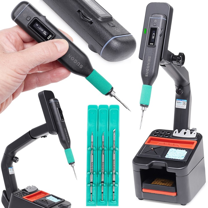 Безжичен поялник Sugon 55G, Techrebal, за накрайници C210, 120W