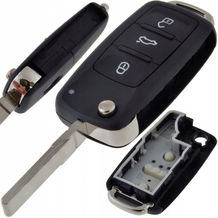 Carcasa telecomanda cheie pentru SKODA RAPID CITIGO SUPERB, Motokey, negru