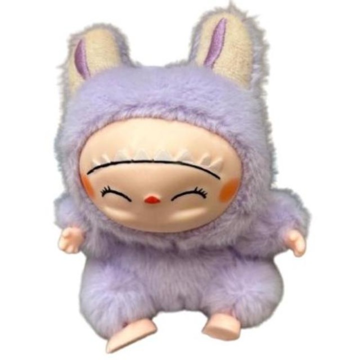 Фигурка Лабубу, Малко пухкаво чудовище, 18 см, Лилава, в кутия