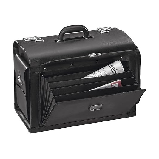 Alassio 949728 – Geanta pilot documente din piele neagra