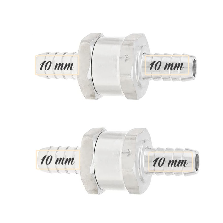 Supapa FI 10 mm - 2 buc, UNISENS, apare sageata cu indicarea sensului, pentru utilaje agricole, compatibila motorina sau benzina