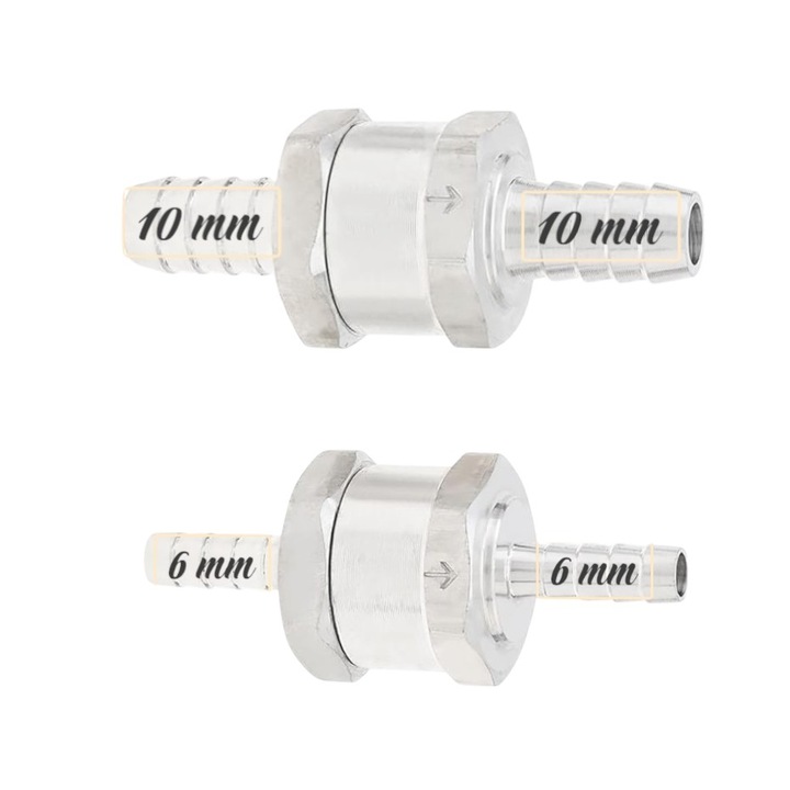 Supapa FI 10 mm + Supapa FI 6 mm, UNISENS, apare sageata cu indicarea sensului, pentru utilaje agricole, compatibila motorina sau benzina