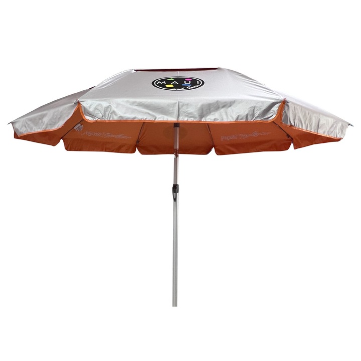 Umbrela plaja Maui&Sons 190 cm, UltraLight, rabatabila, protectie UPF50+, husa transport, Portocaliu