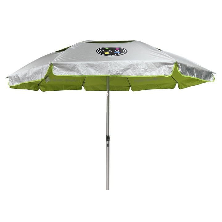 Umbrela plaja Maui&Sons 190 cm, UltraLight, rabatabila, protectie UPF50+, husa transport, verde