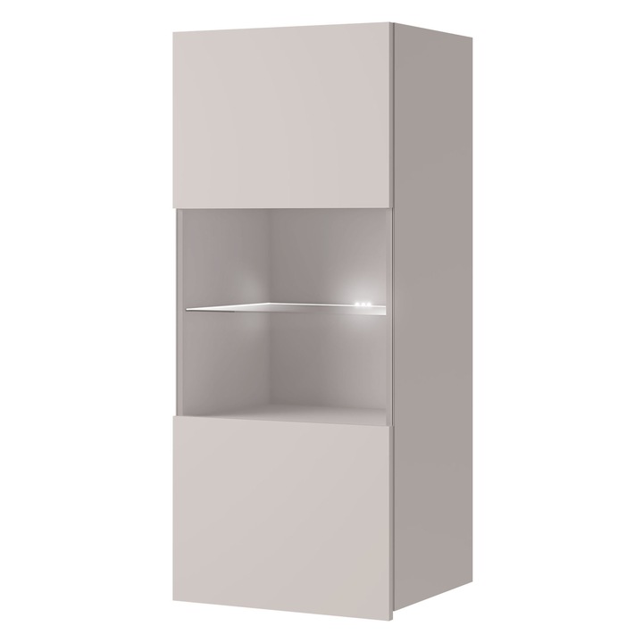 Vitrina suspendata Bralani BR05 cu LED alb, MIRJAN24, casmir, 45x117x32 cm