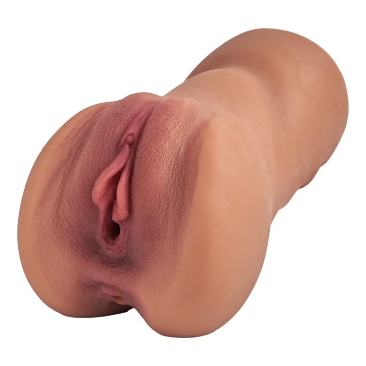 Masturbator Realist Pentru Barbati Premium SUPER TRENDS®, Jucarie Intima Tip Pocket, Structura 3D, Design Lifelike, un Canal 3D, Maro