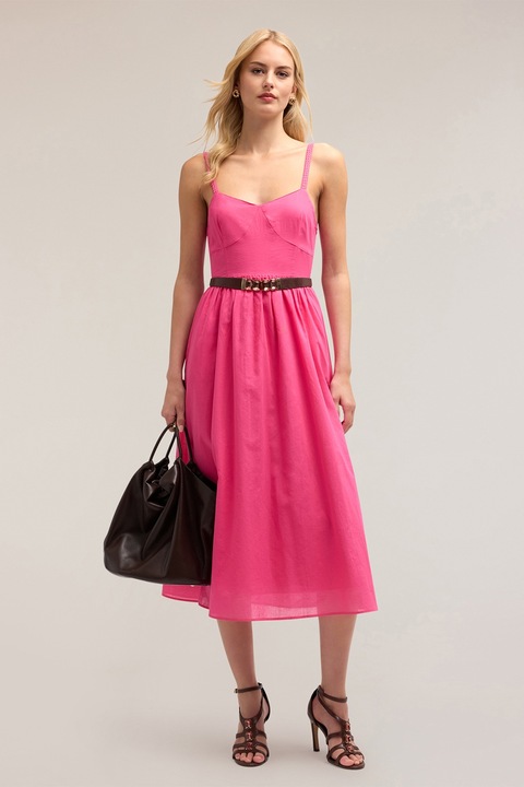 MOTIVI, Rochie midi evazata, Roz, 32