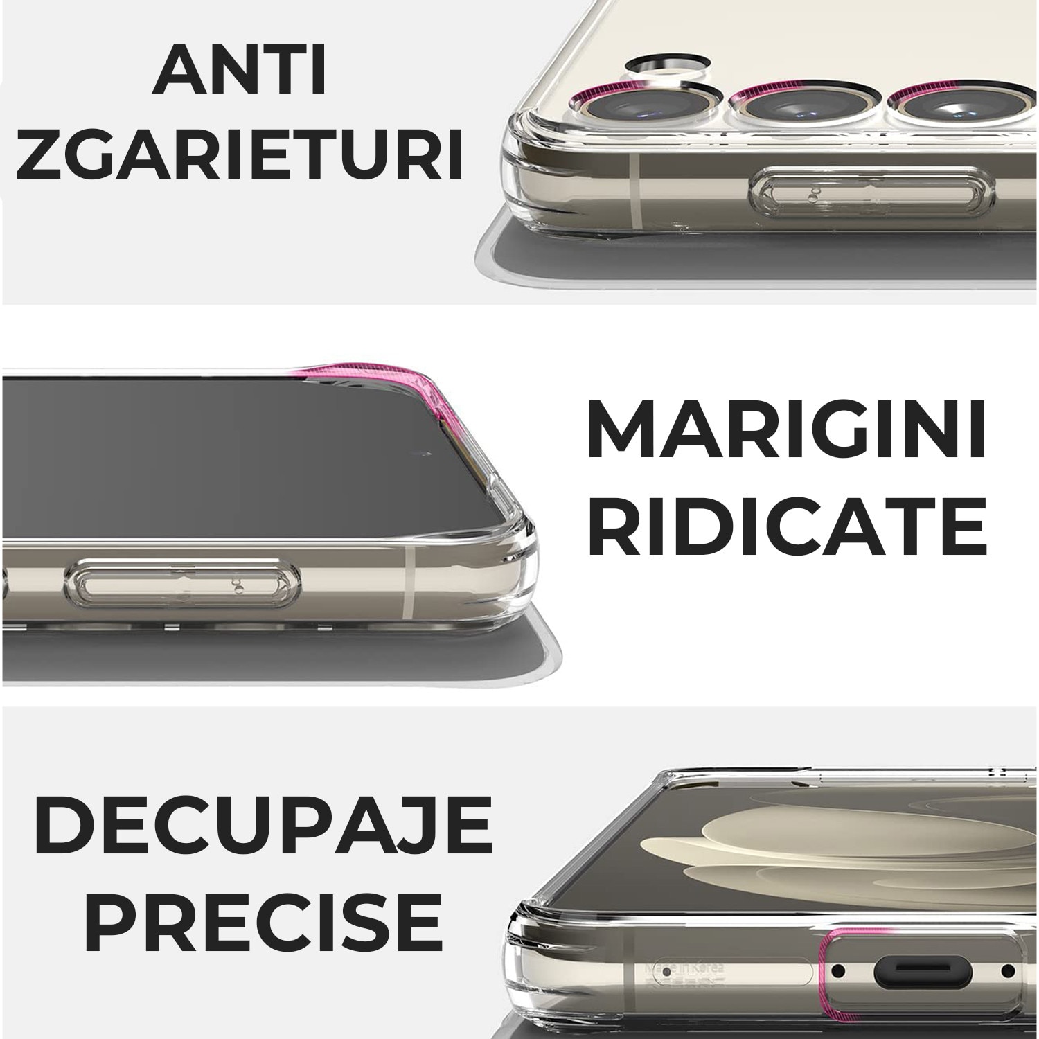 Husa pentru Honor 400 Daden® Transparent Clear, Protectie Camera, Antisoc, Transparenta